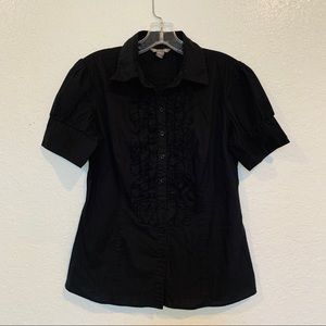 Dalia Black Button Down Shirt Size Medium